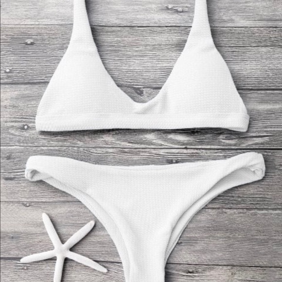zaful white bathing suit
